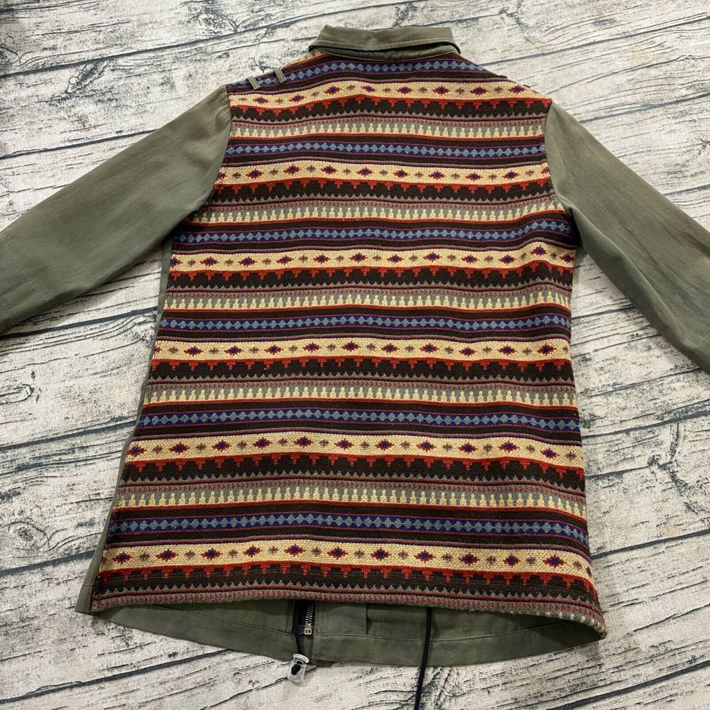 John Eshaya Womens Olive Field Southwest Aztec Art Cargo Jacket M/L - Picture 8 of 13